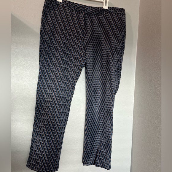 Worthington Geometric Ankle Crop Pants Size 14 Career Office Cigarette Pants - Picture 2 of 10